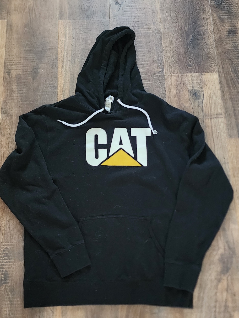 Black Hoodie with Yellow Logo - Men's Pullover Sweatshirt